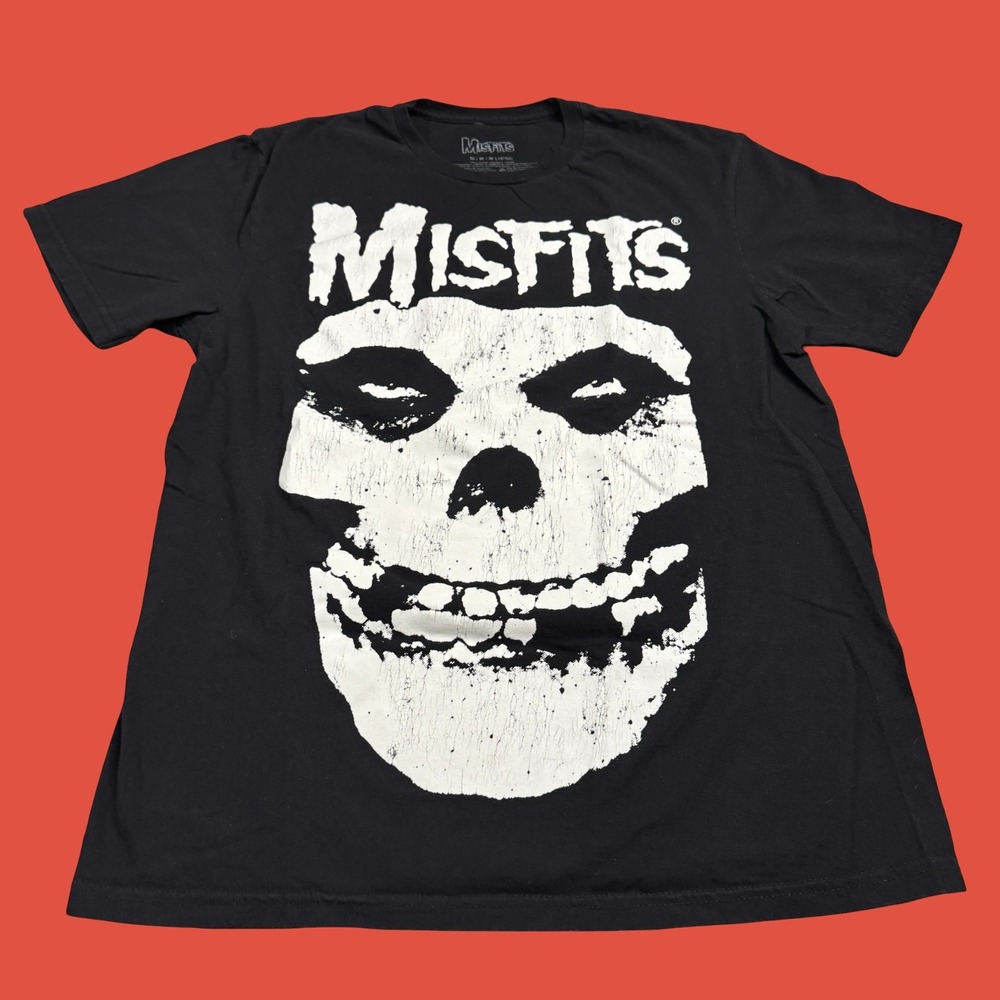 Misfits Black Skull Graphic Tee Medium Punk Horror Goth Emo Alt Band Shirt